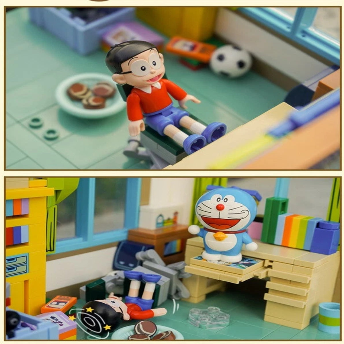 Doraemon Nobita Nobi's Room Building Blocks Miniature 3D Nobita House Japanese Anime Room DIY Display Model