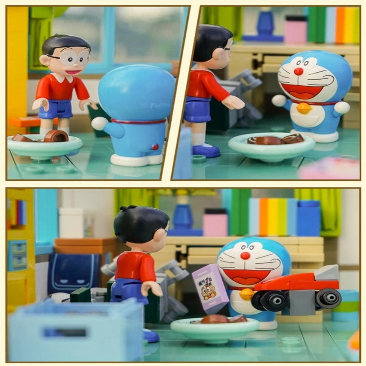 Doraemon Nobita Nobi's Room Building Blocks Miniature 3D Nobita House Japanese Anime Room DIY Display Model