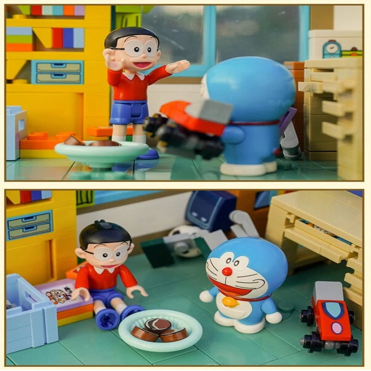 Doraemon Nobita Nobi's Room Building Blocks Miniature 3D Nobita House Japanese Anime Room DIY Display Model